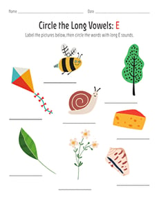 Circle the Long Vowels: E