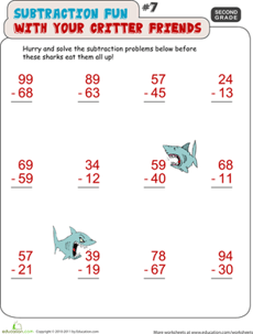 Critter Subtraction Fun #7