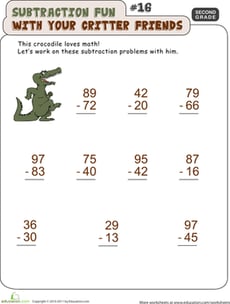 Critter Subtraction Fun #16