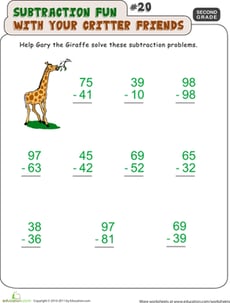Critter Subtraction Fun #20