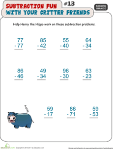 Critter Subtraction Fun #13
