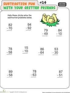 Critter Subtraction Fun #14