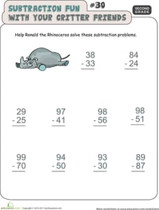 Critter Subtraction Fun #30