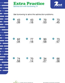 Subtraction with Regrouping #9
