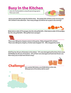 Percent Practice #5: Busy In the Kitchen