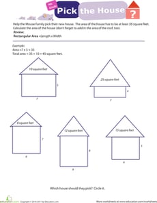 Practice Finding Area #5: Pick the House