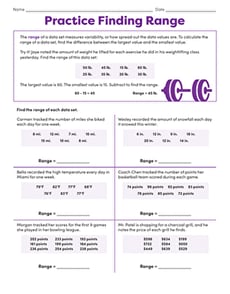 Practice Finding Range