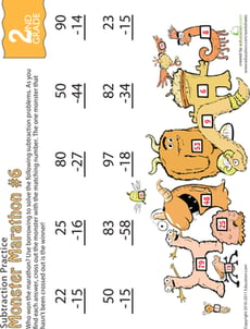 Monster Marathon: Two-Digit Subtraction #6