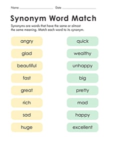 Synonym Word Match