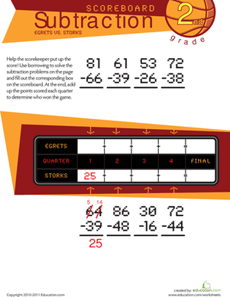Scoreboard Subtraction #4