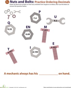 Decimal Dash: Practice Ordering Decimals #7