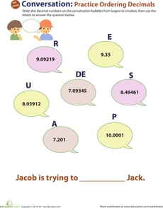 Decimal Dash: Practice Ordering Decimals #8