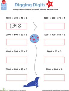 Digging Digits: Practice Place Value #2