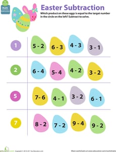 Easter Math: Egg Subtraction