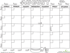 Create a Calendar: August