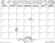 Create a Calendar: November