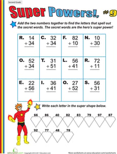 Super Powers! Two-Digit Addition #9