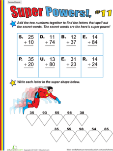 Super Powers! Two-Digit Addition #11