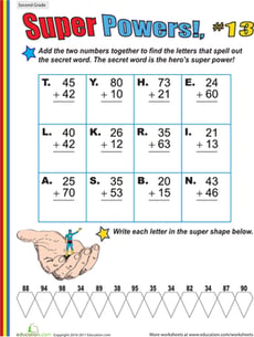 Super Powers! Two-Digit Addition #13