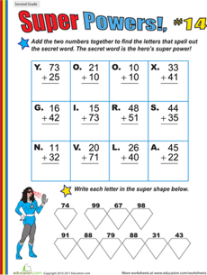 Super Powers! Two-Digit Addition #14