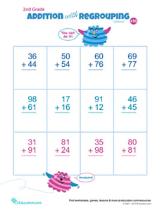 Double Digits! Practice Vertical Addition with Regrouping 16