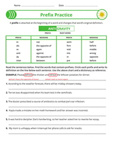Prefix Practice