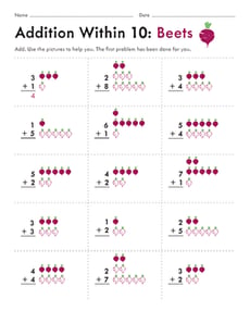 Addition Within 10: Beets