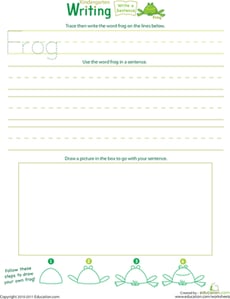 Jump Into Writing: Write a "Frog" Sentence