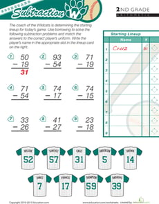 Solve a Subtraction Lineup Challenge