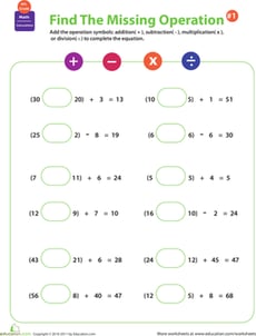 Parentheses First! Find the Missing Operation #1