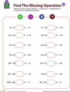 Parentheses First! Find the Missing Operation #2