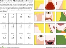 Build a Clown: Practice Multiplication #3