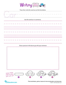 Jump Into Writing: Write a "Car" Sentence
