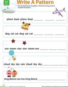 Pattern Practice: Complete the Pattern #1