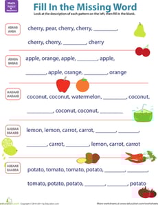 Complete the Fruit Pattern