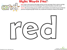Spruce Up the Sight Word: Red
