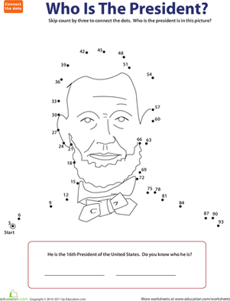 Skip Counting Dot to Dot: Presidents
