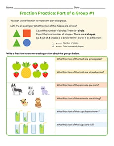 Fraction Practice: Part of a Group #1