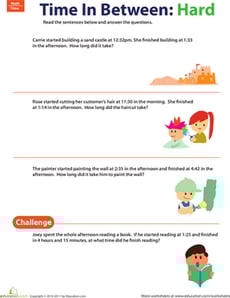 Elapsed Time Word Problems