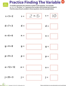Practice Finding the Variable #2