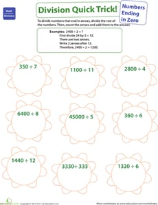 Quick Trick: Divide Numbers Ending in Zero