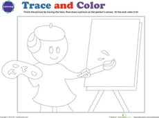 Tracing Practice: Trace the Painter