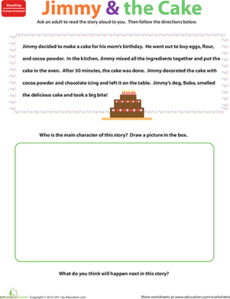 Reading Comprehension Practice: Jimmy and the Cake