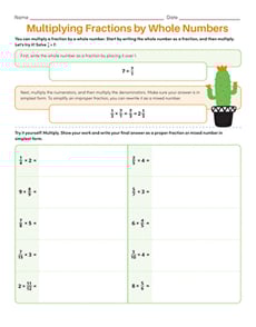 Multiplying Fractions by Whole Numbers