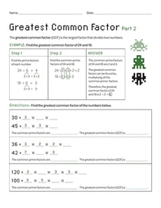 Greatest Common Factor: Part 2
