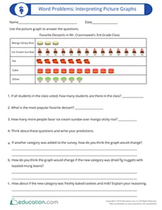 Word Problems: Interpreting Picture Graphs