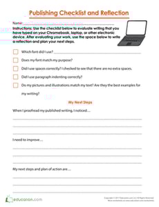 Publishing Checklist and Reflection