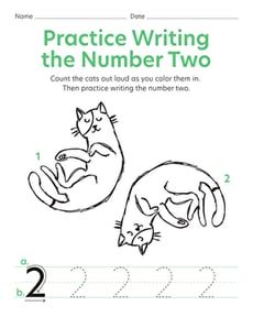 Practice Writing the Number 2