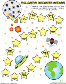 Fill In the Missing Numbers: Galactic Number Sense