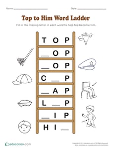 "Top" to "Him" Word Ladder